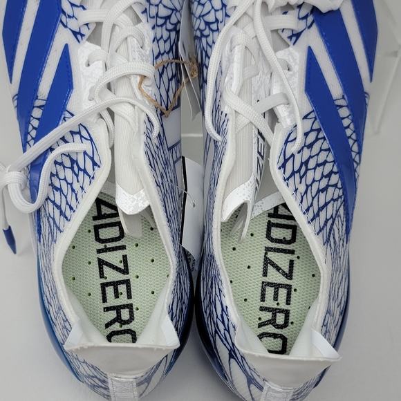 adidas Mens Size 12.5 ADIZERO ELECTRIC II Football Cleats Royal Blue IH8569 New - Picture 8 of 10